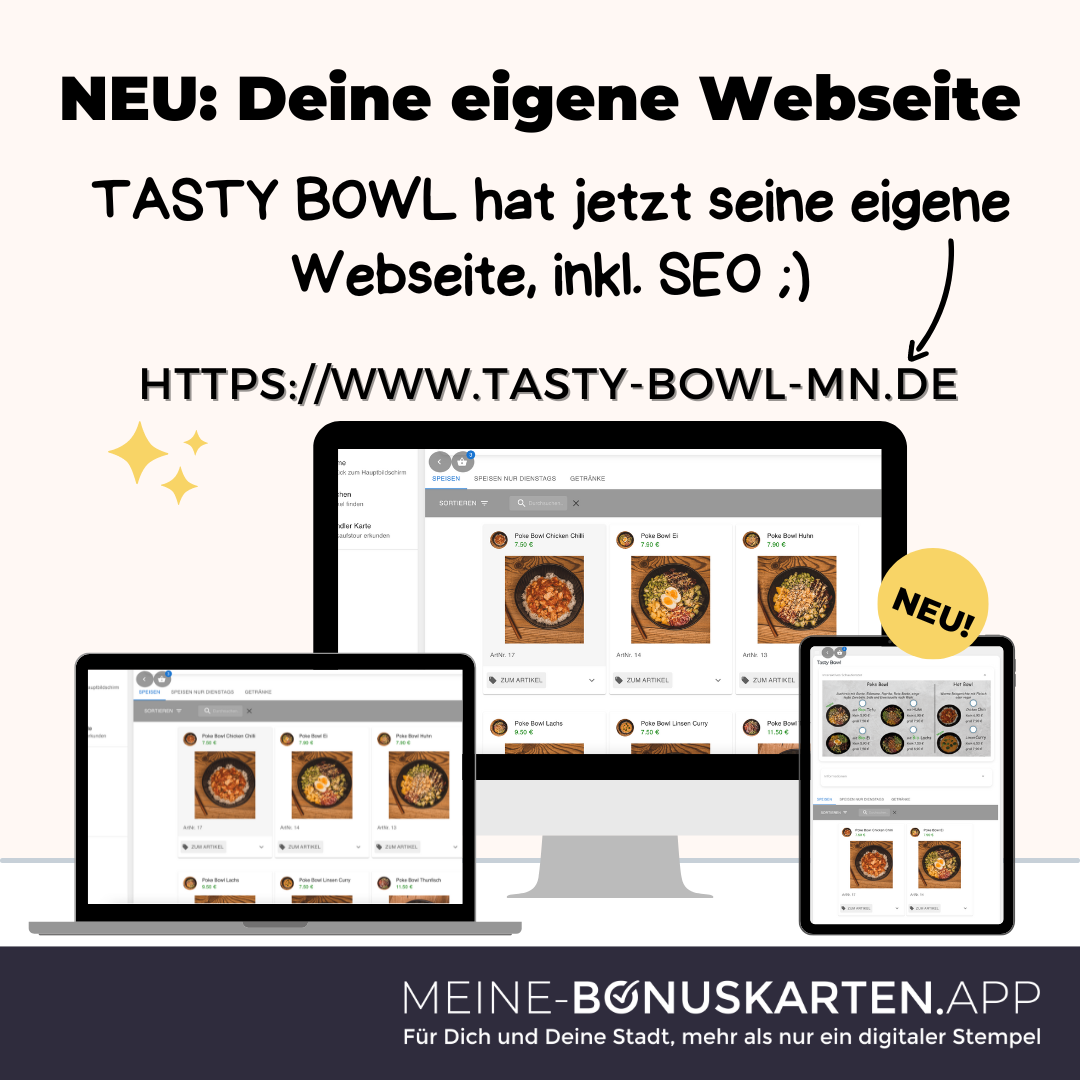 NEU: Tasty Bowl Mindelheim mit eigener Webseite