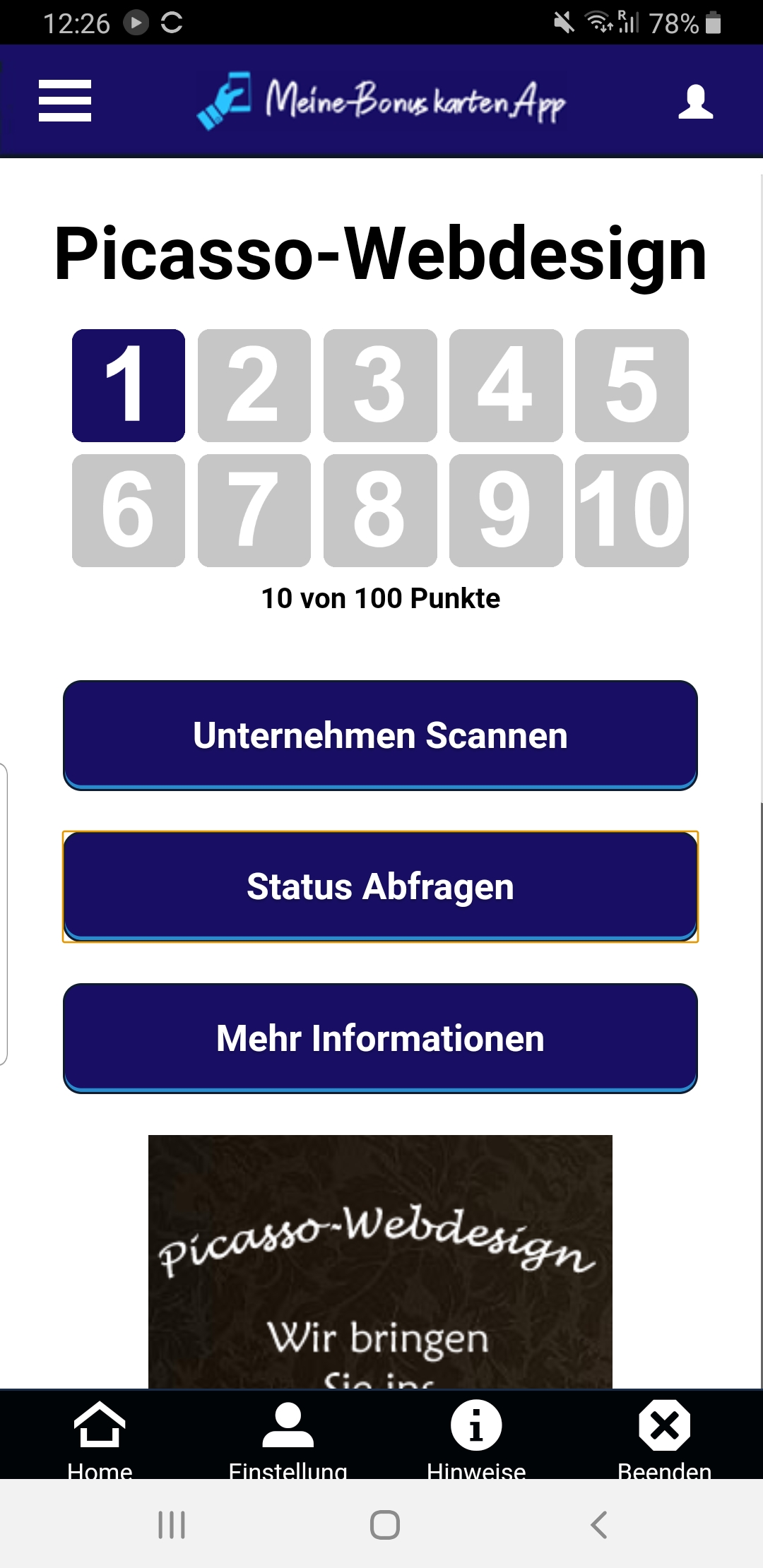 Aktueller Status zur App von Meine-Bonuskarten