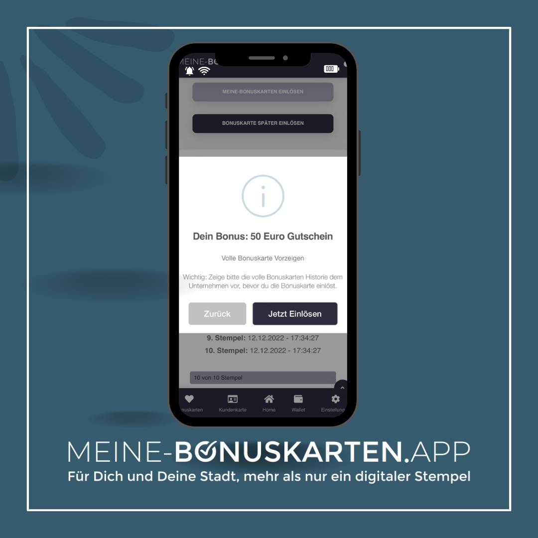 Meine-Bonuskarten.App - Volle Bonuskarten einlösen