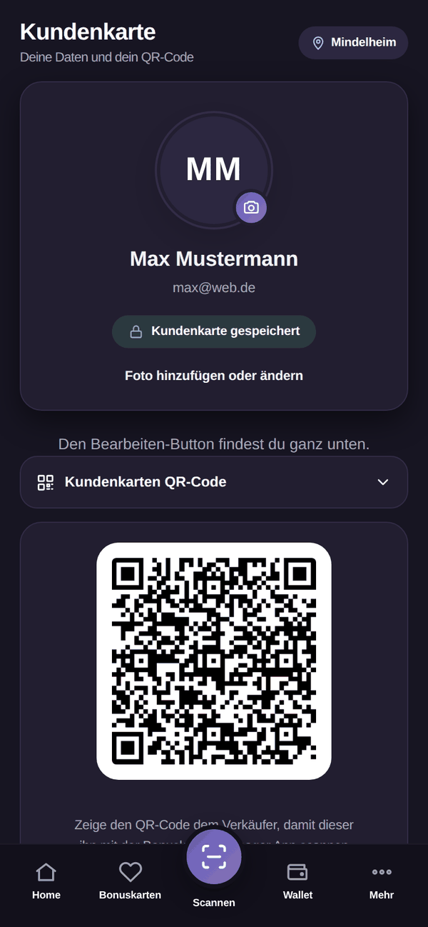 MBK App: Korisnička kartica: tvoj QR kôd – pokažeš ga jednom i pečat je tu.