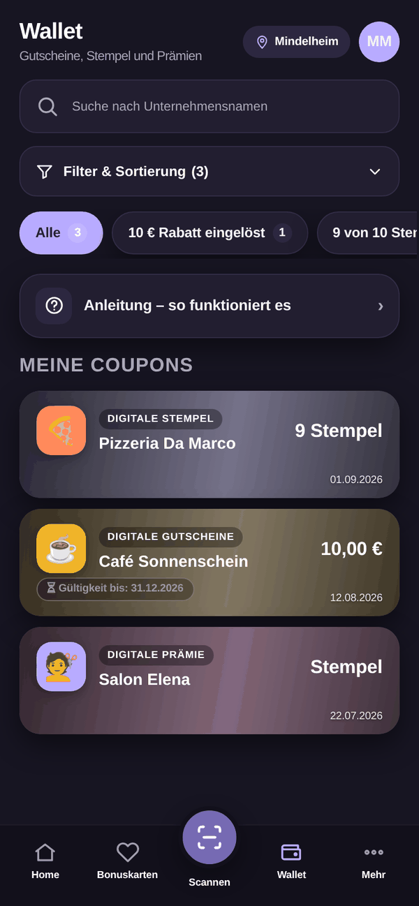 MBK App: Wallet: kuponi, pune kartice i iskorištene nagrade na jednom mjestu.